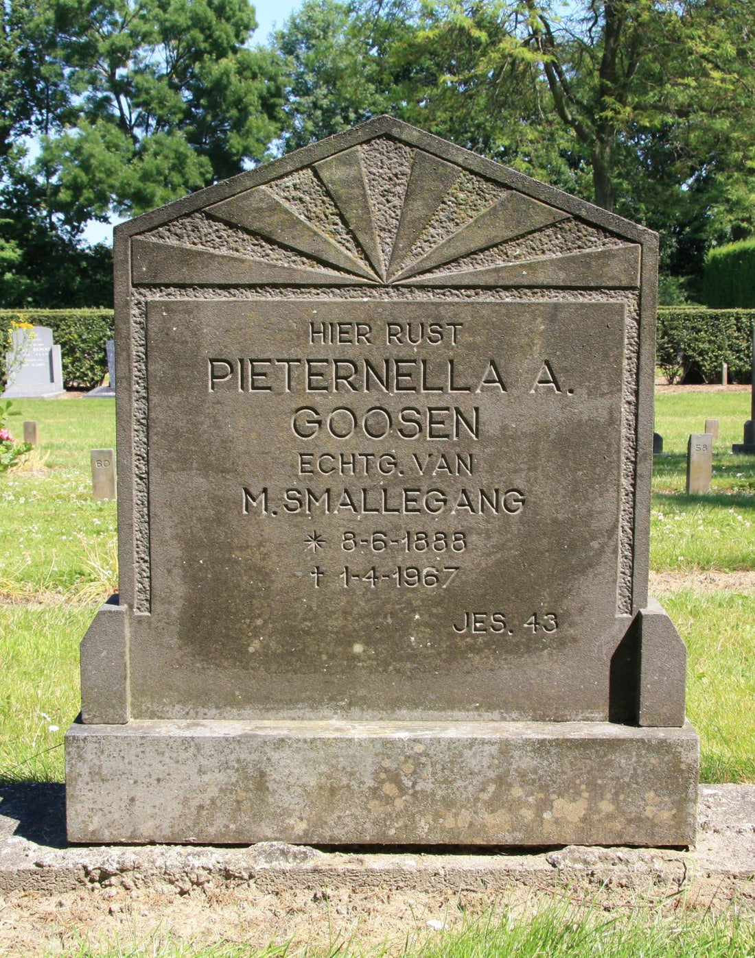 Het graf van Pieternella Adriana Goosen