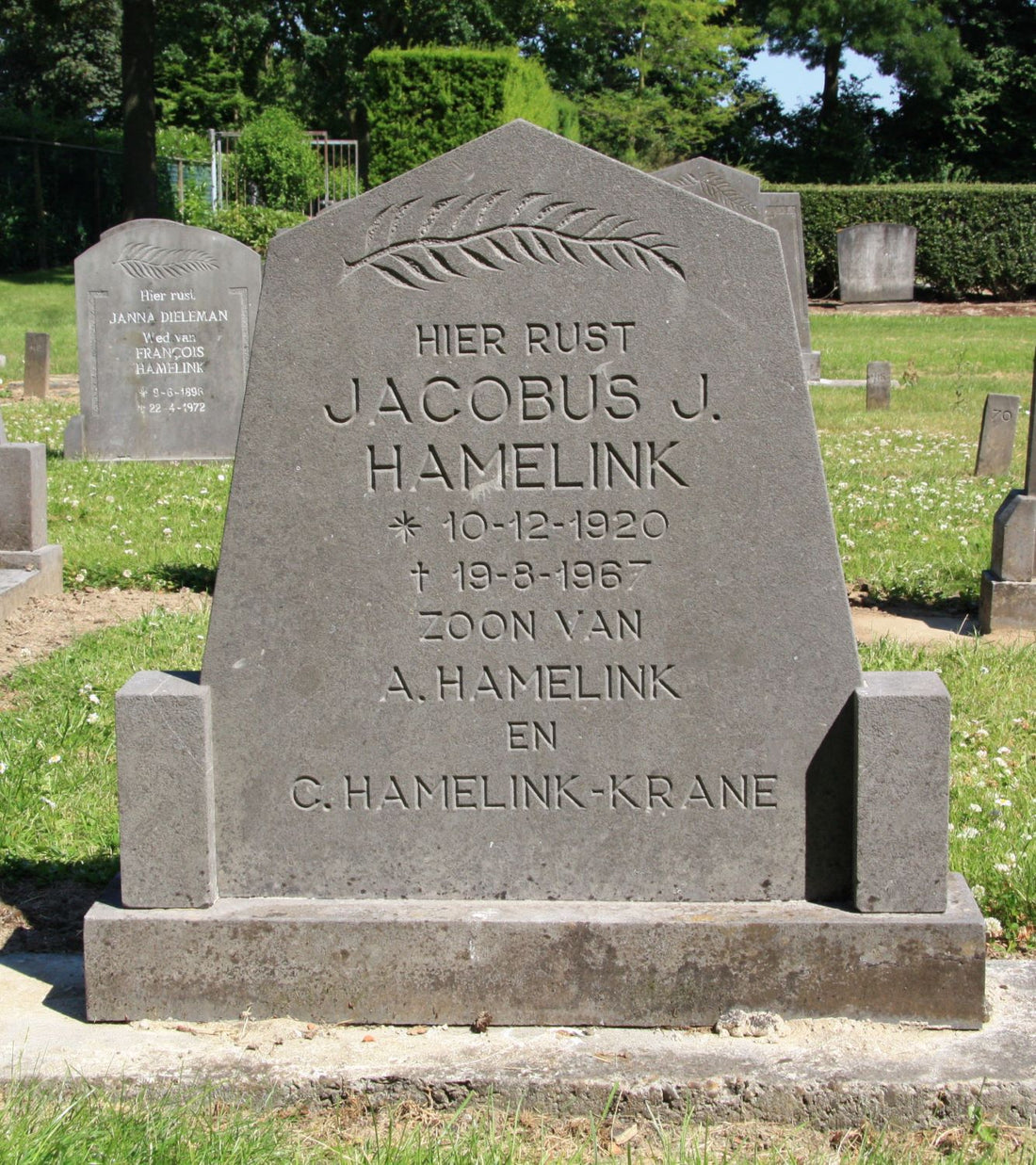 Het graf van Jacobus Hamelink