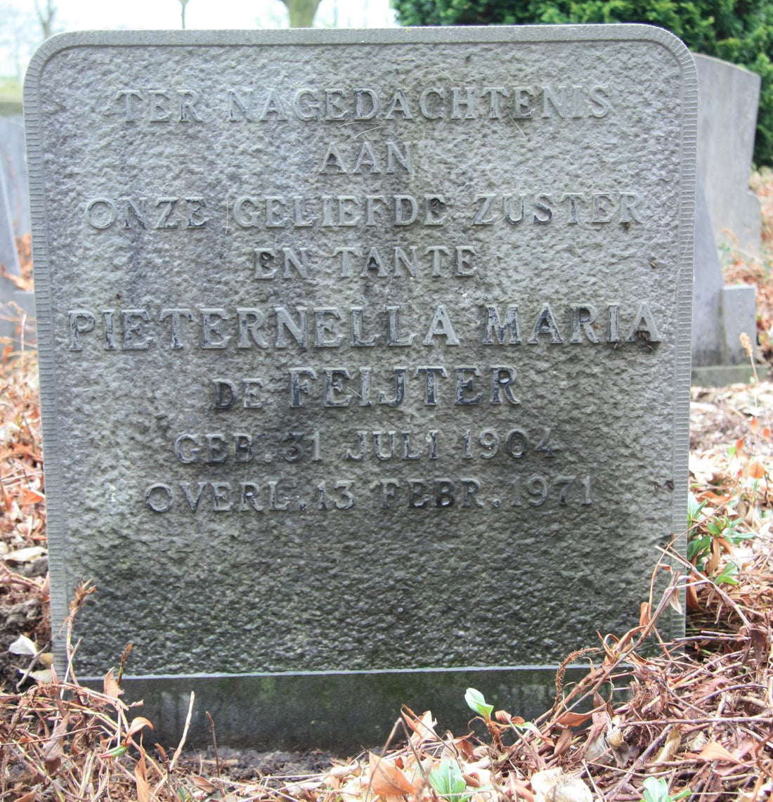 Het graf van Pieternella Maria de Feijter