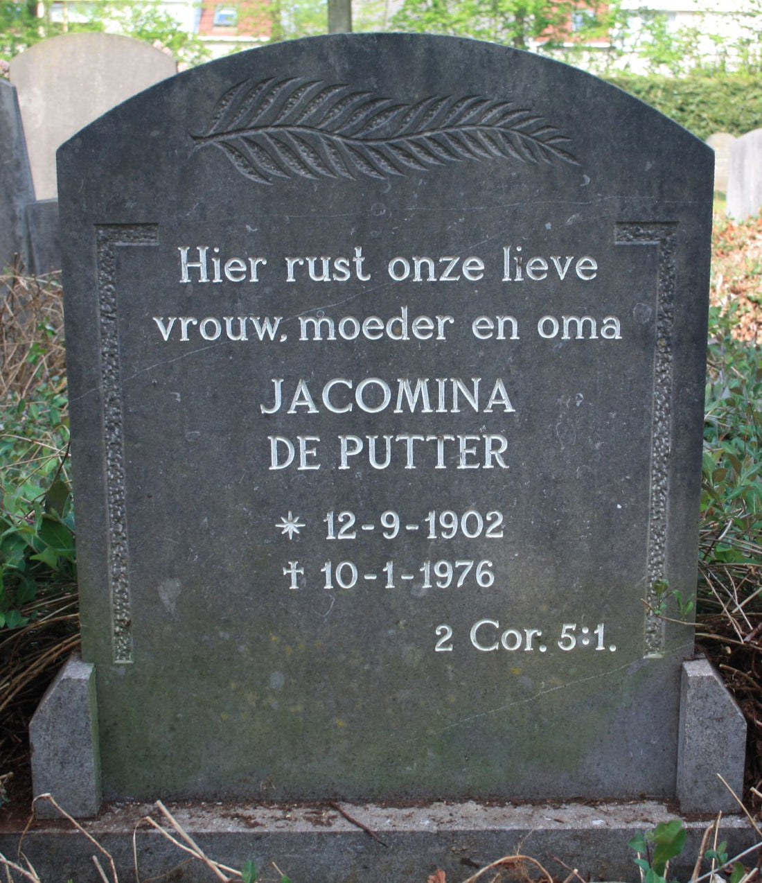 Het graf van Jacomina de Putter