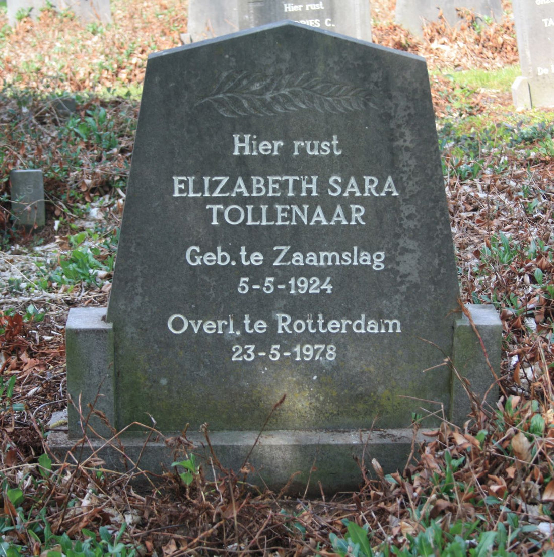 Het graf van Elisabeth Sara Tollenaar