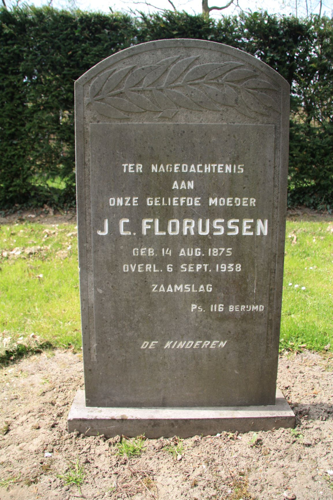Het graf van Janna Cornelia Florussen