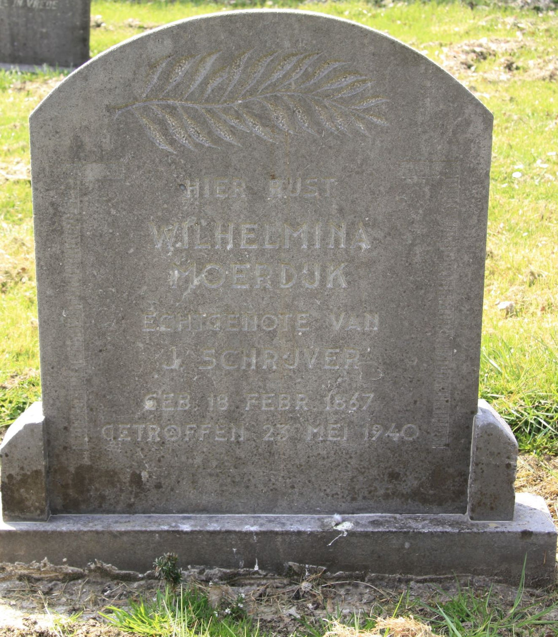 Het graf van Wilhelmina Moerdijk