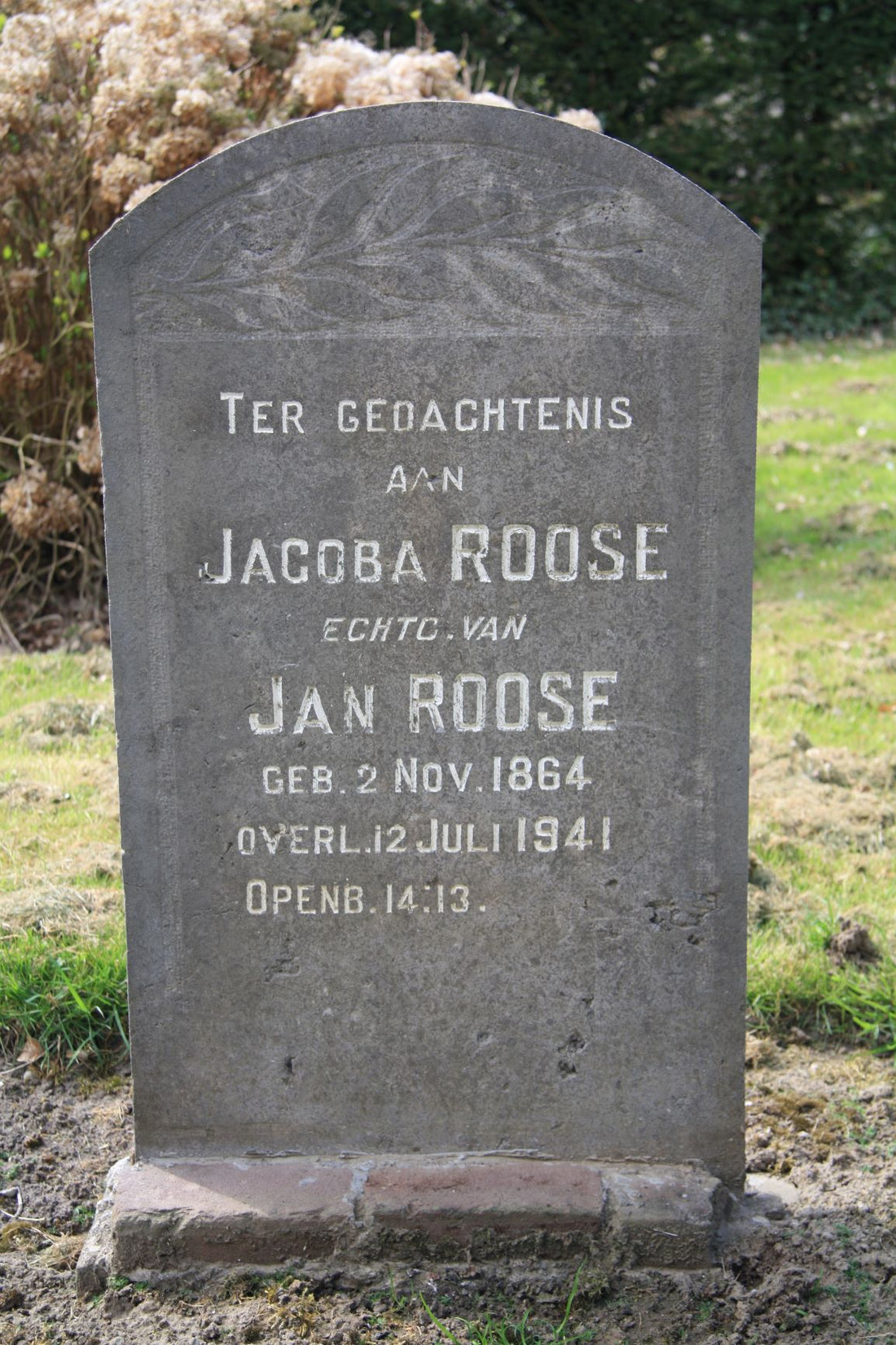 Het graf van Jacoba Roose