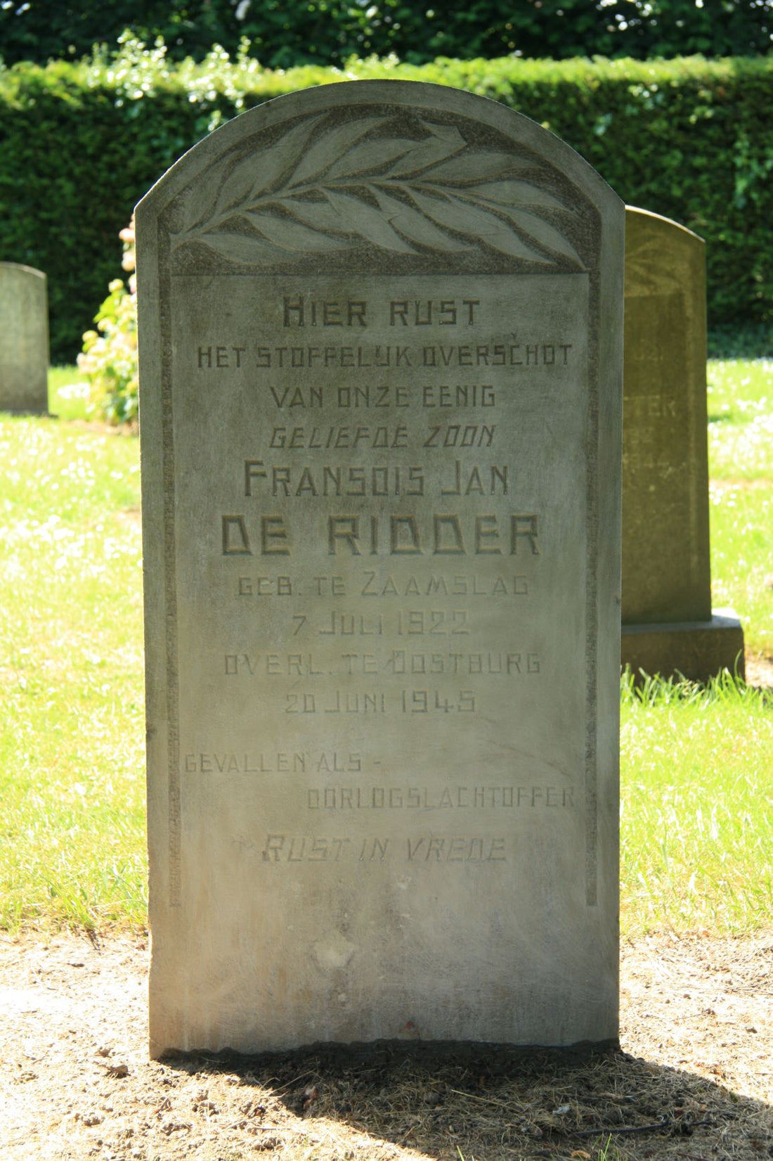 Het graf van François Jan de Ridder