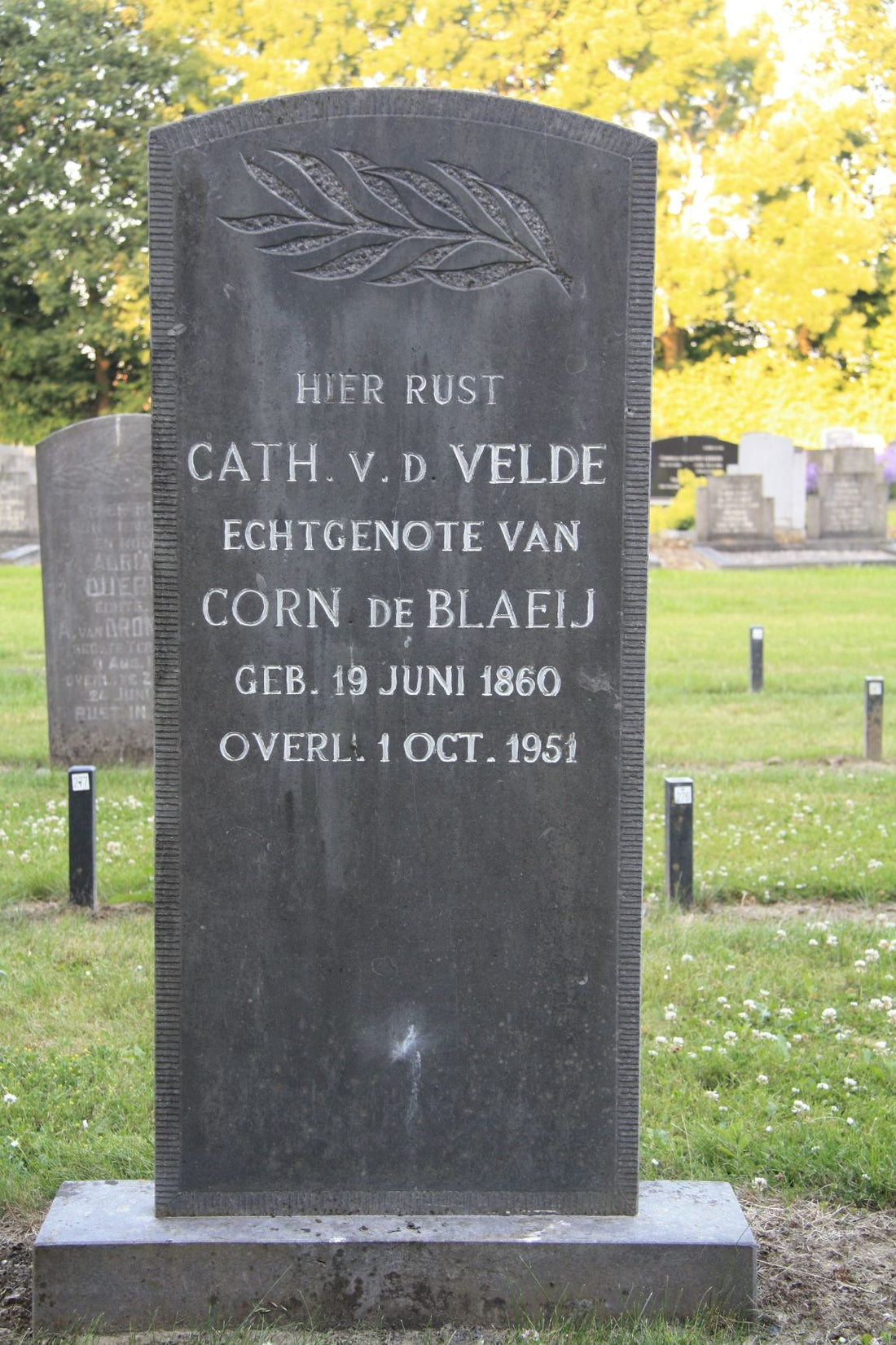Het graf van Catharina van de Velde