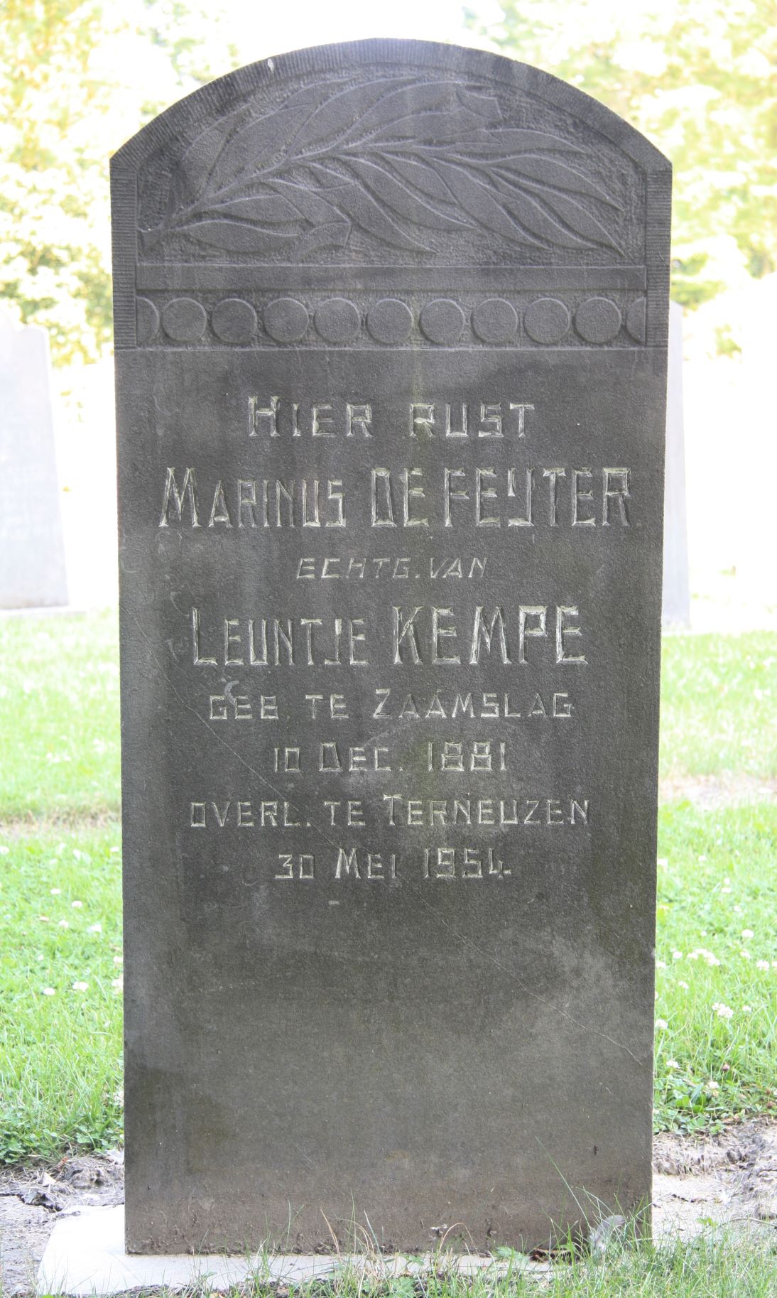 Het graf van Marinus de Feijter