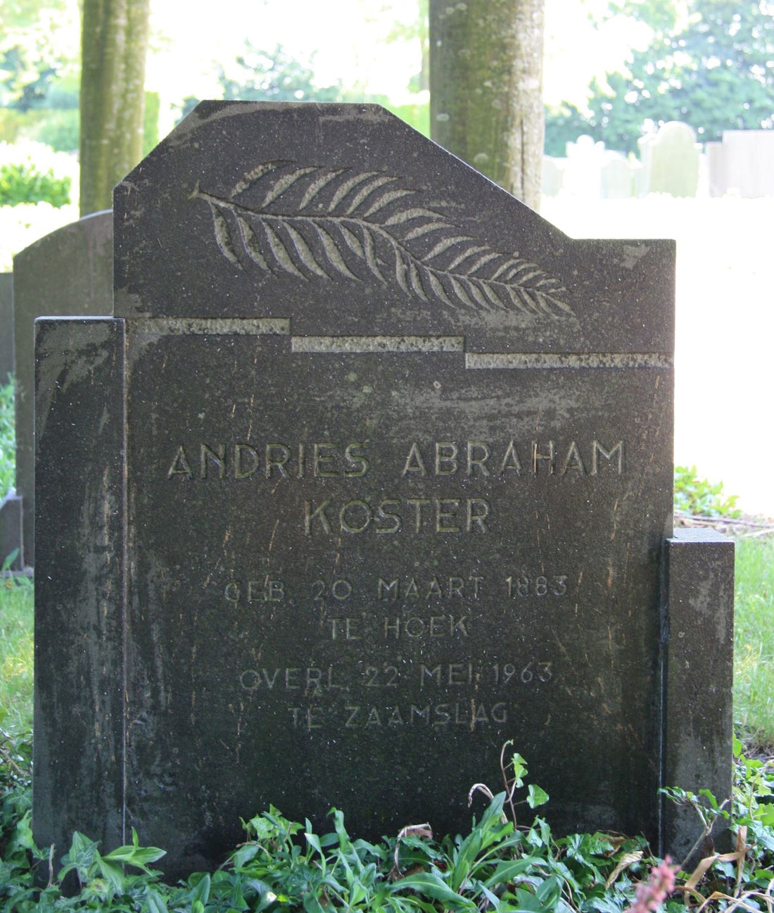 Het graf van Andries Abraham Koster