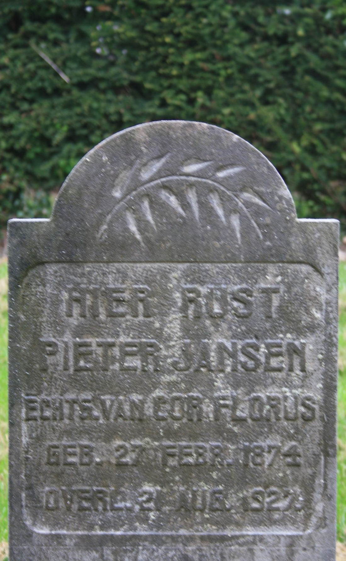 Het graf van Pieter Jansen