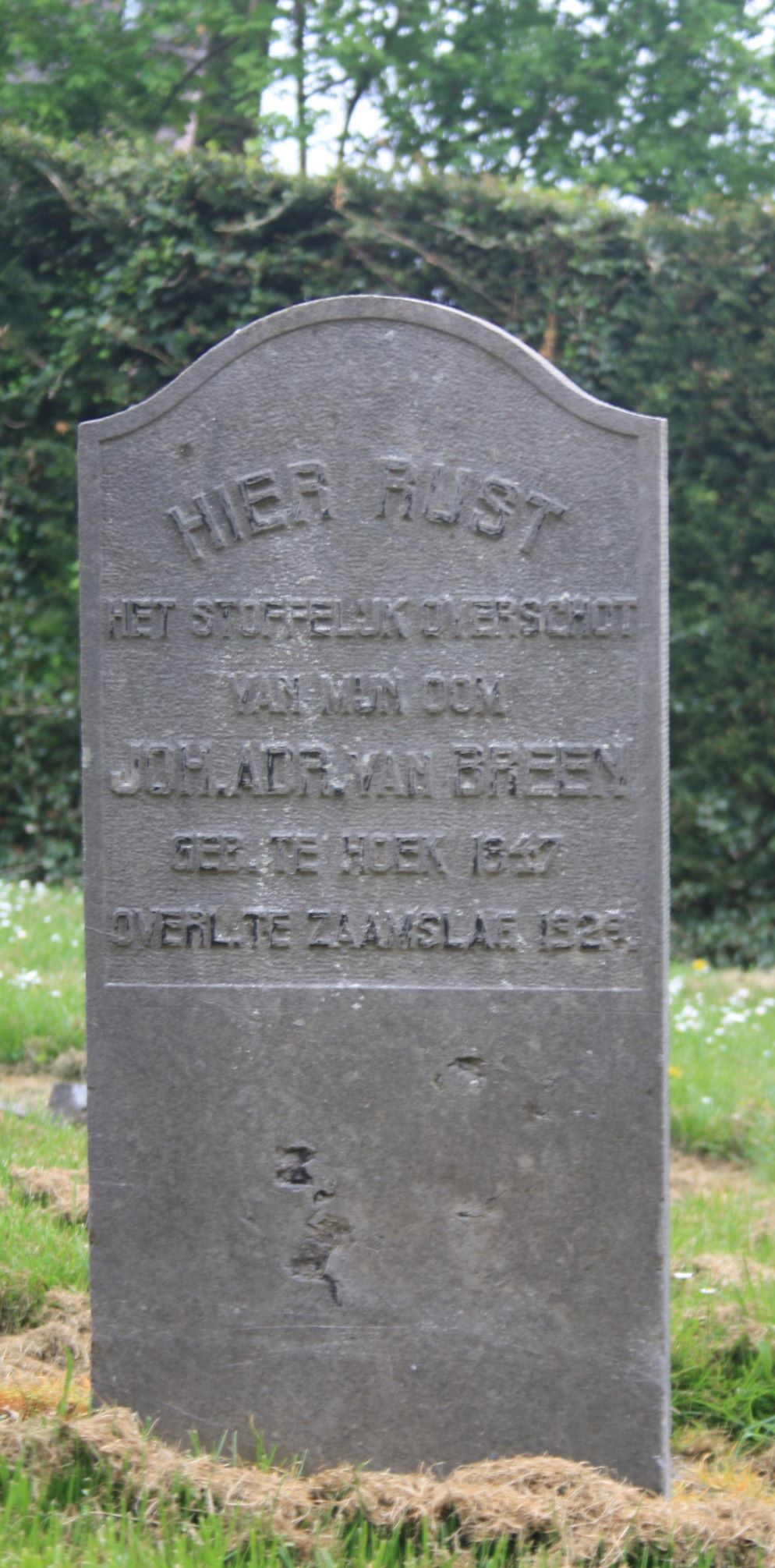 Het graf van Joh. Adriaan van Breen