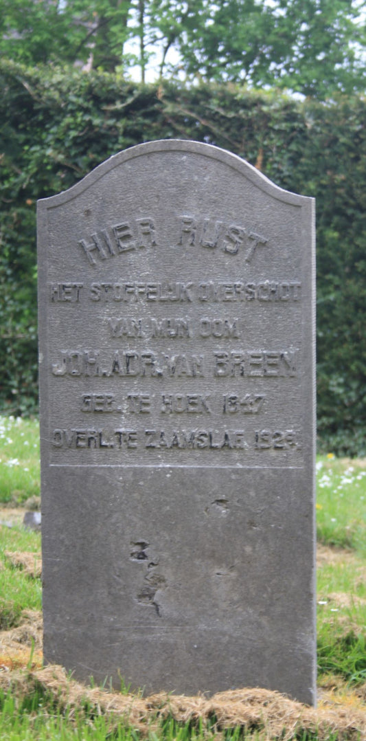 Het graf van Joh. Adriaan van Breen