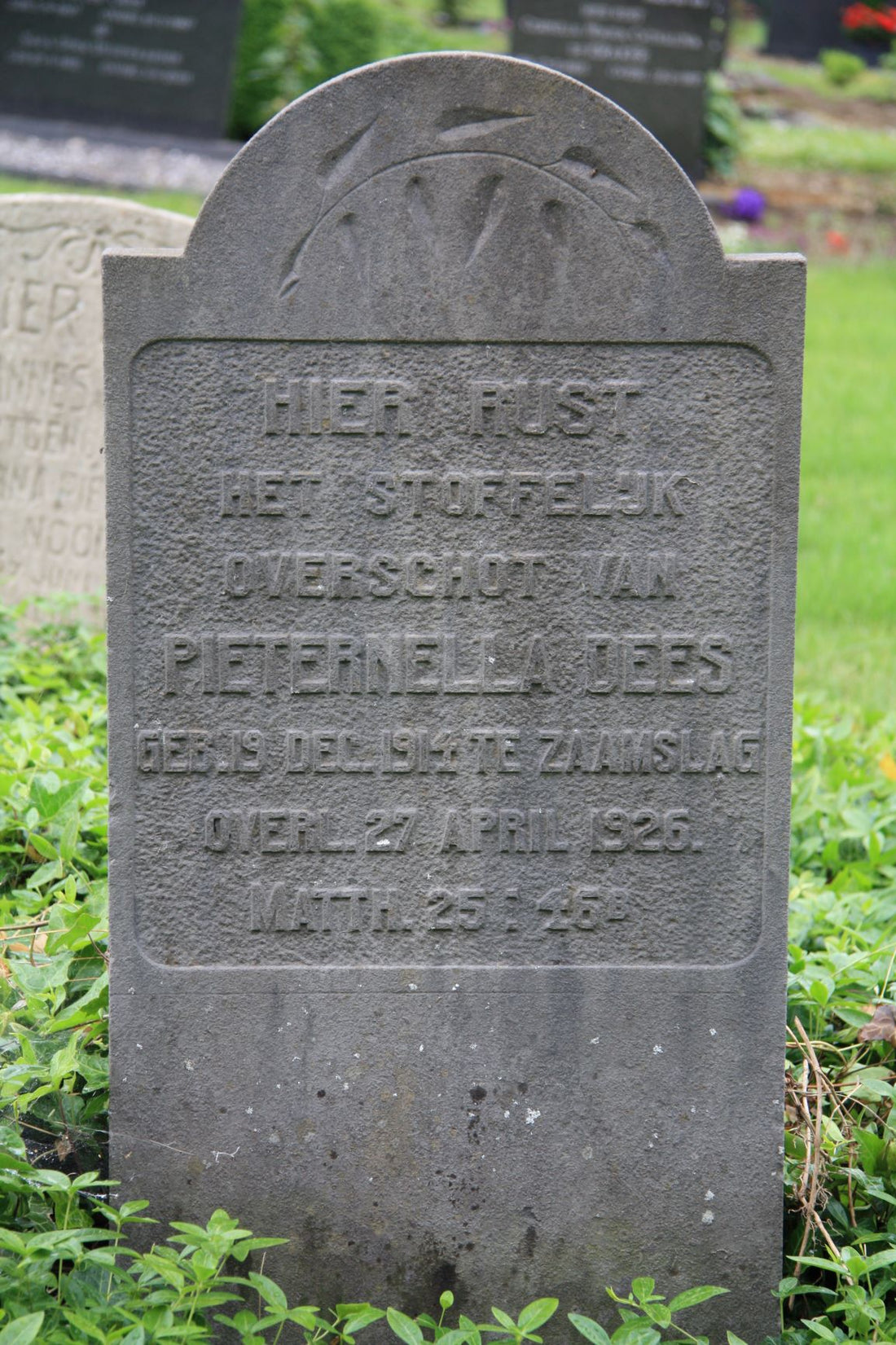 Het graf van Pieternella Dees
