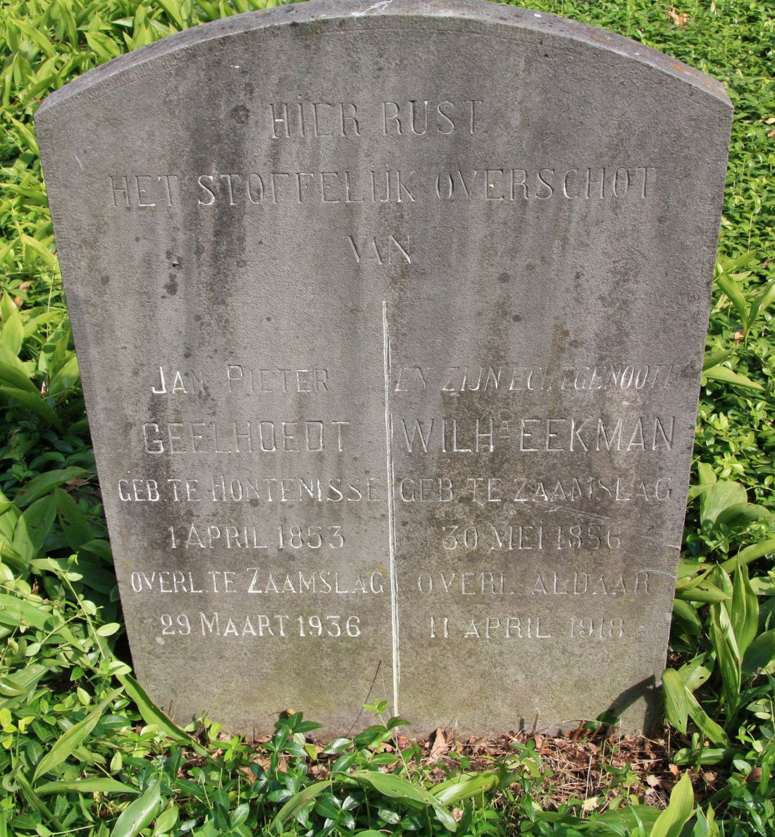 Het graf van Wilhelmina Eekman