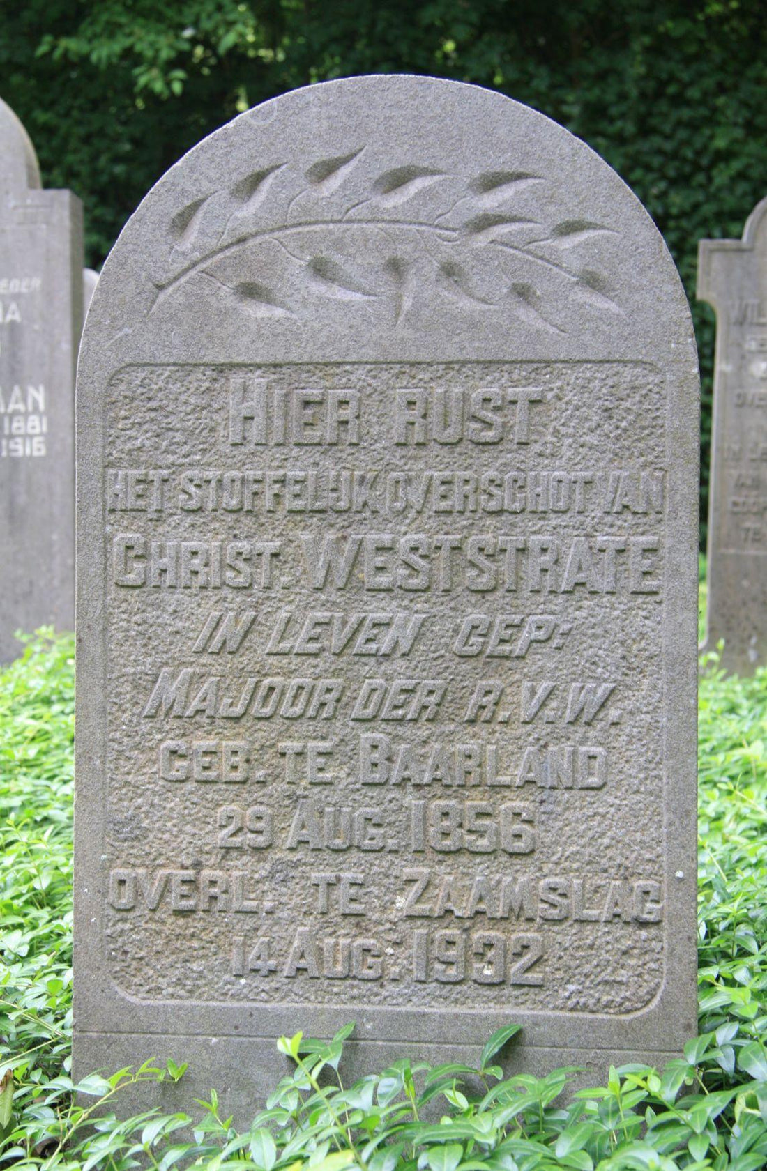 Het graf van Christiaan Weststrate