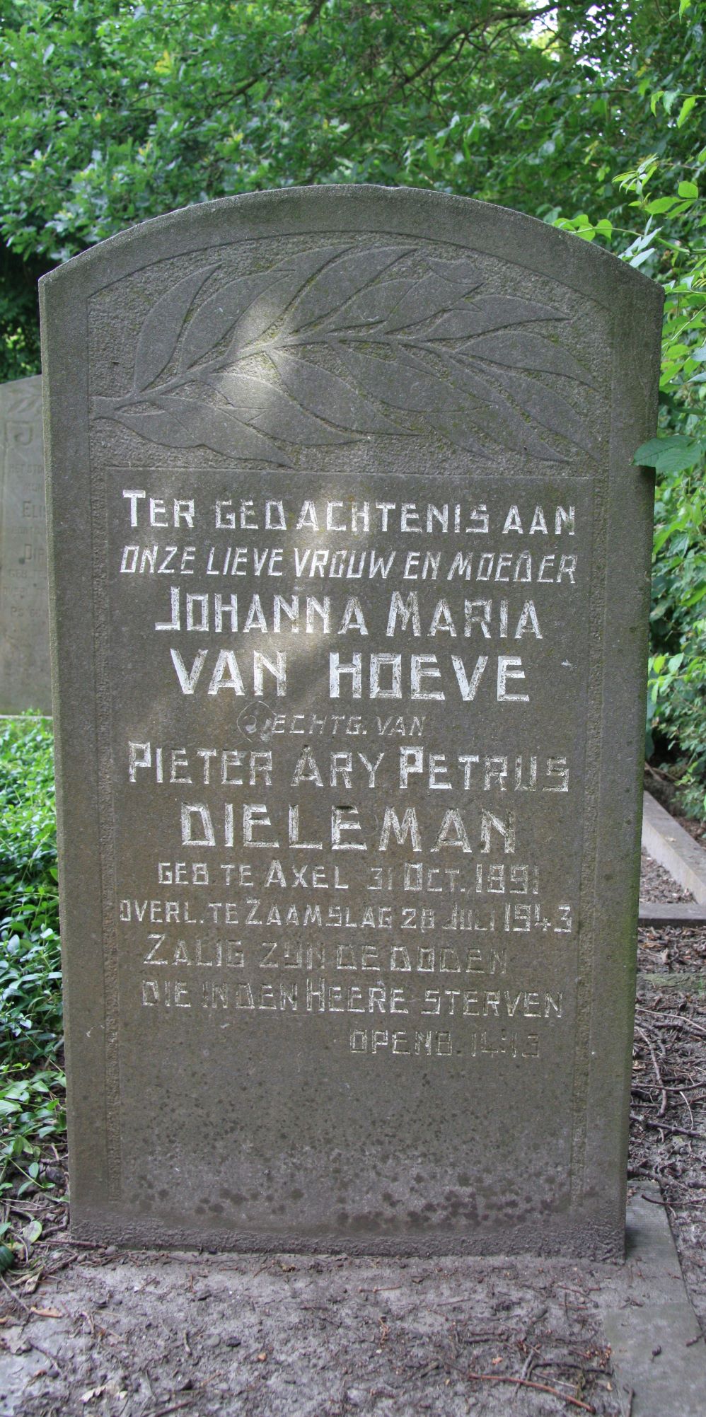 Het graf van Johanna Maria van Hoeve