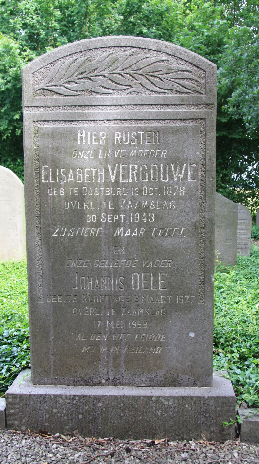 Het graf van Elisabeth Vergouwe