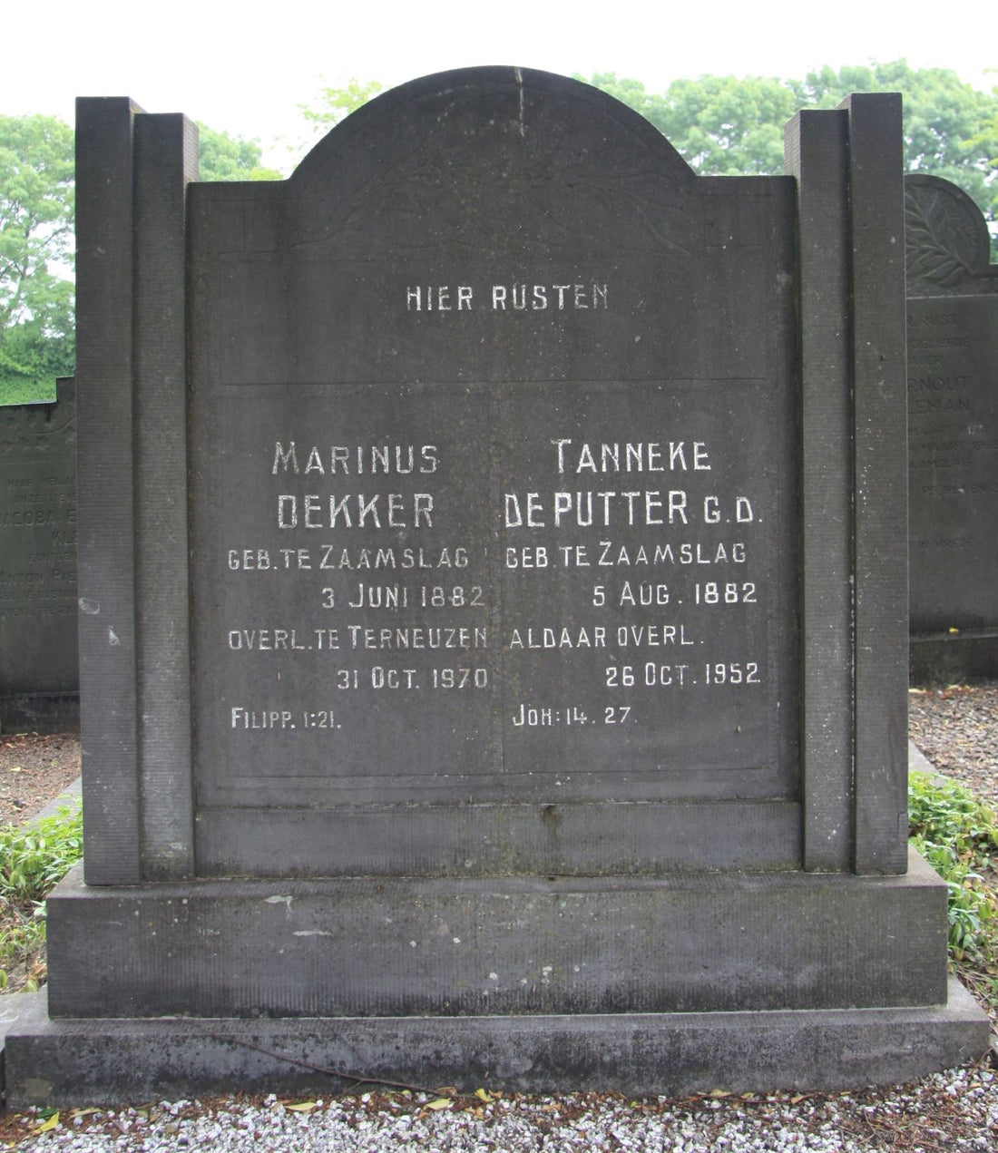 Het graf van Tanneke de Putter