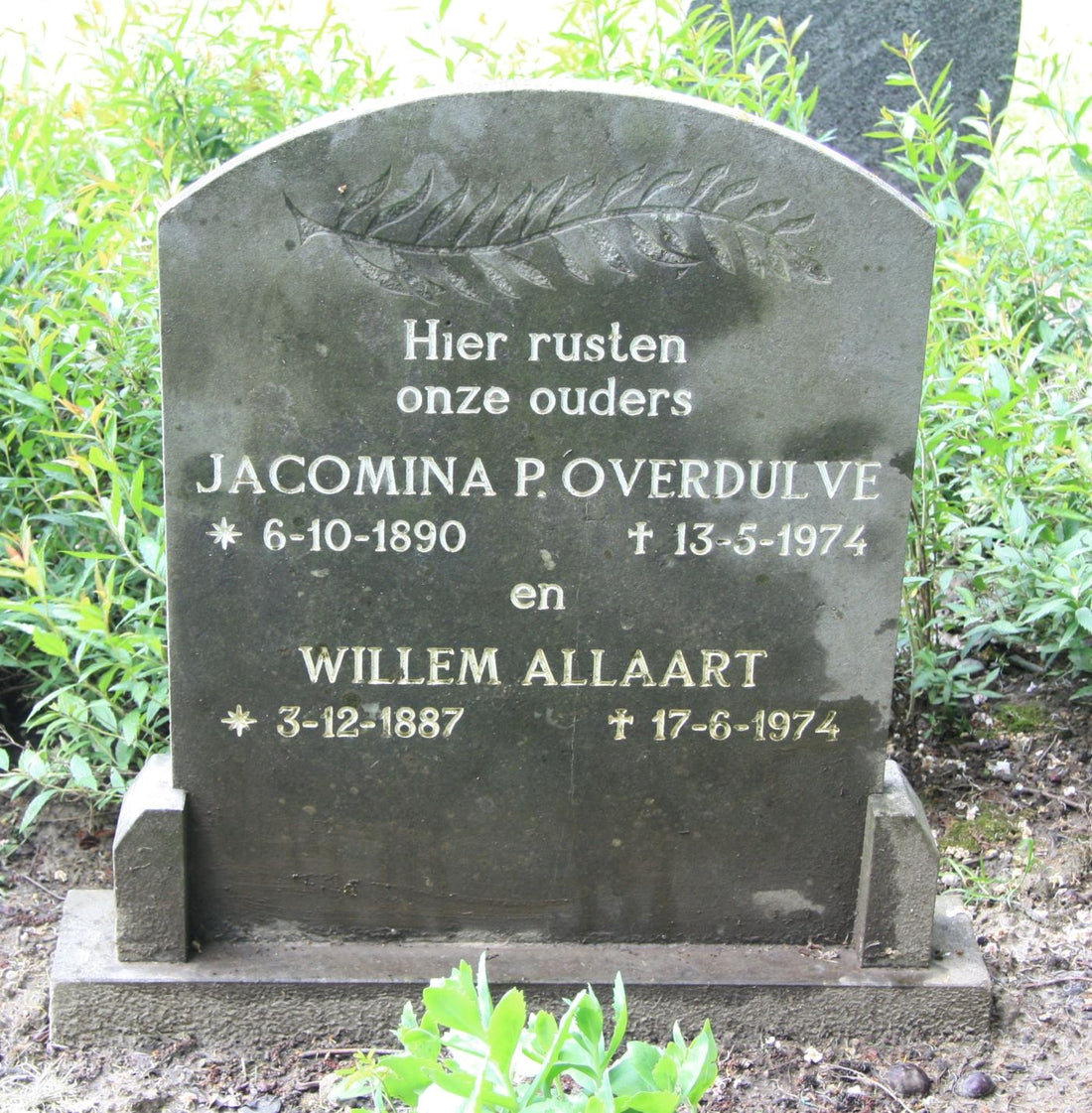 Het graf van Jacomina P. Overdulve