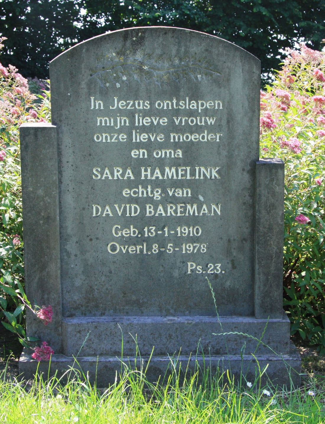 Het graf van Sara Hamelink