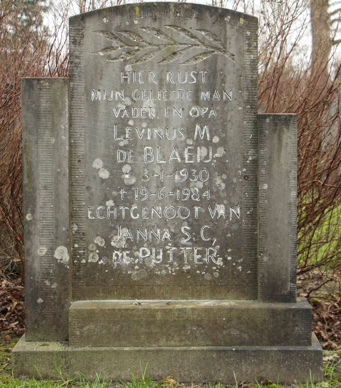Het graf van Levinus Martinus de Blaeij