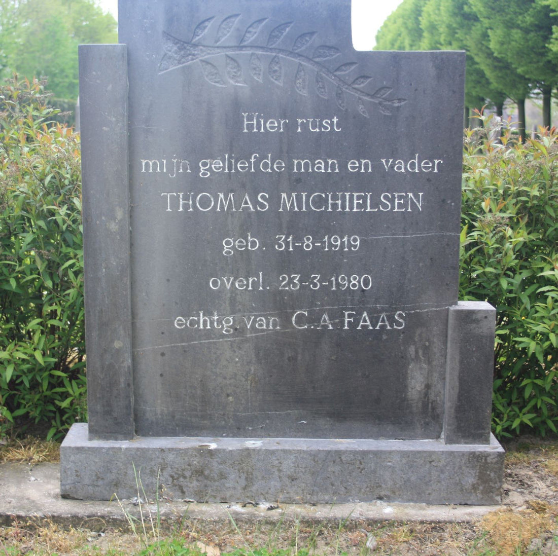 Het graf van Thomas Michielsen