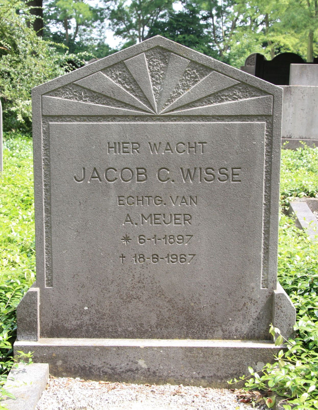Het graf van Jacob Cornelis Wisse