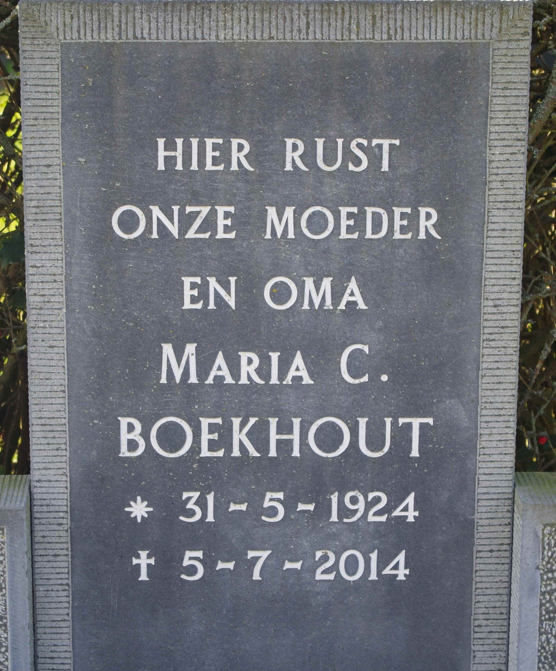 Het graf van Maria Catharina Boekhout