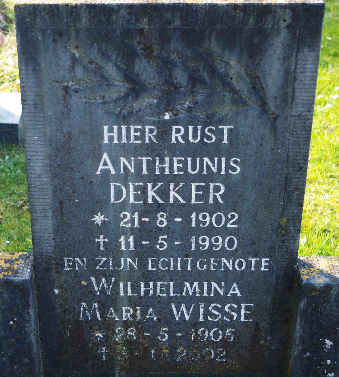Het graf van Wilhelmina Maria Wisse