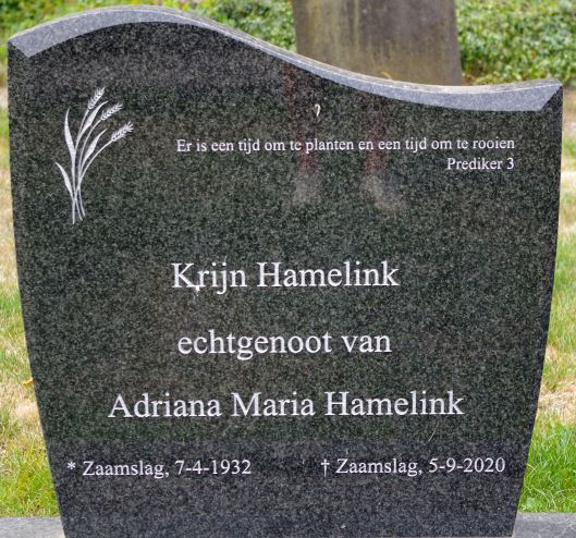 Het graf van Krijn Hamelink