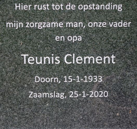 Het graf van Teunis Clement