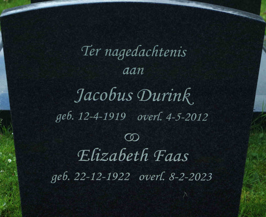Het graf van Elizabeth Faas