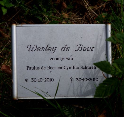 Het graf van Wesley Paulus Robertus de Boer