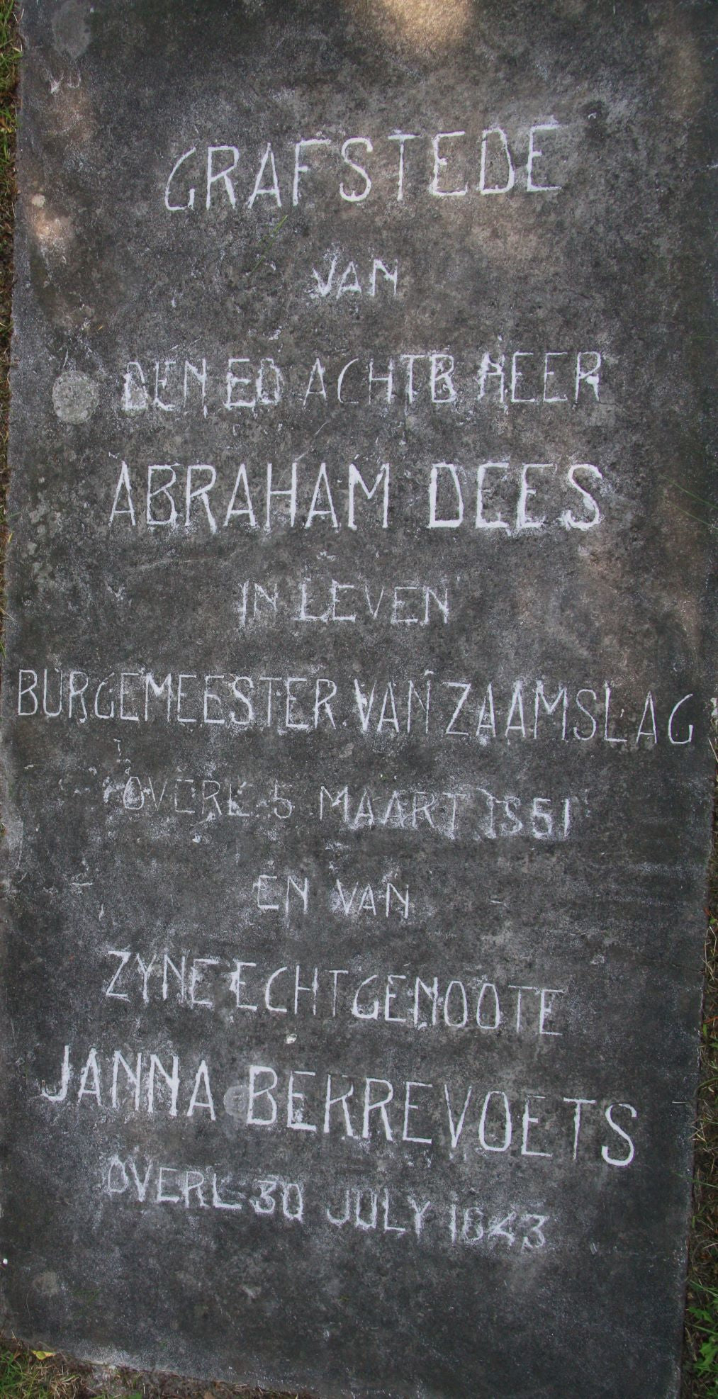 Het graf van Abraham Dees