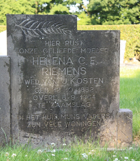 Het graf van Helena Cornelia Françoise Riemens