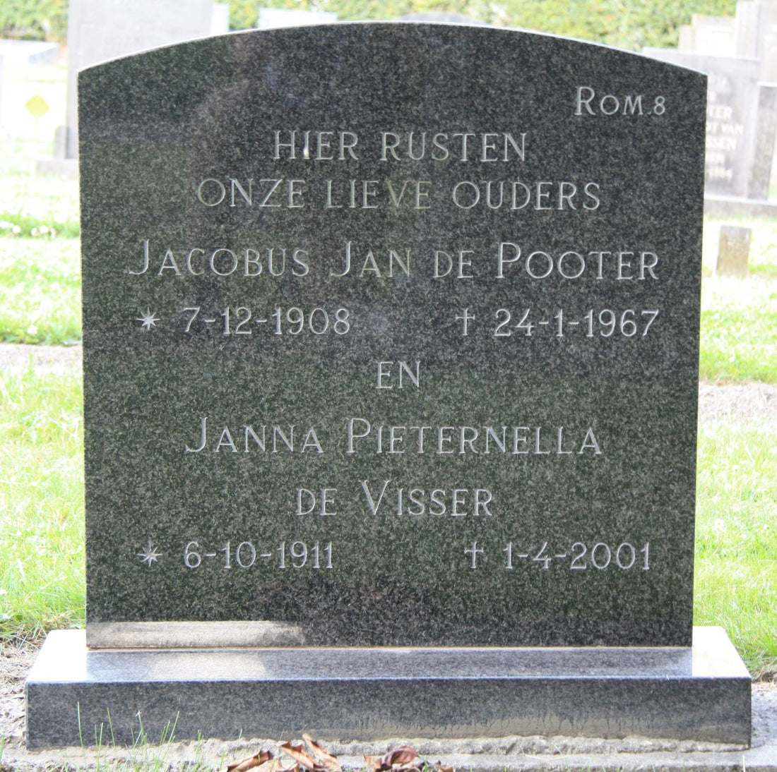 Het graf van Jacobus Jacobus de Pooter