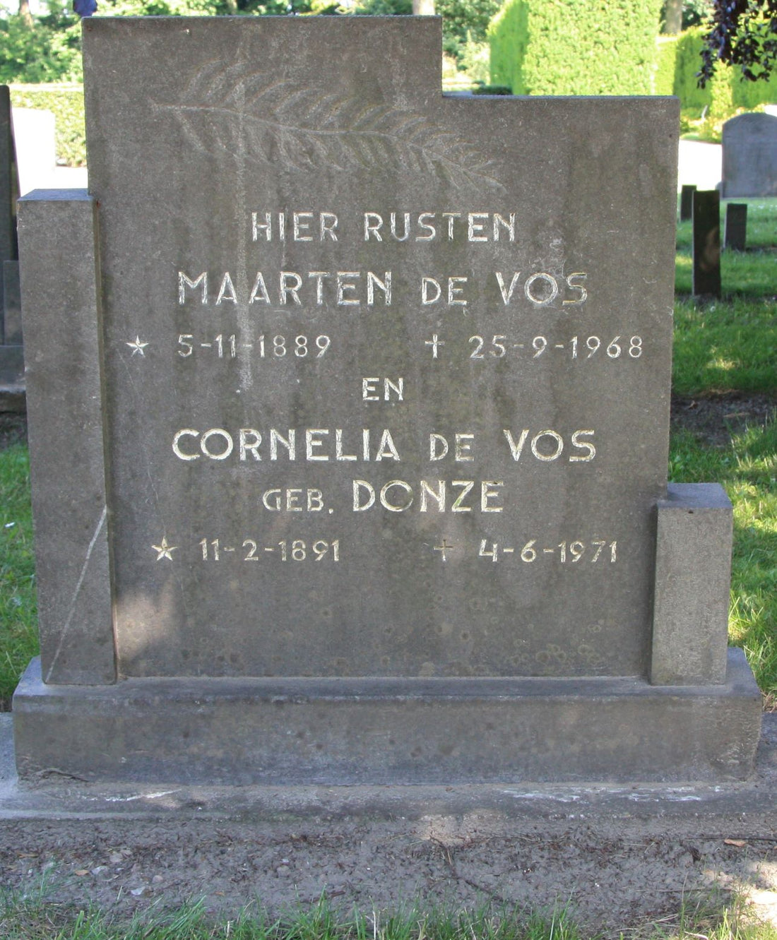 Het graf van Maarten de Vos