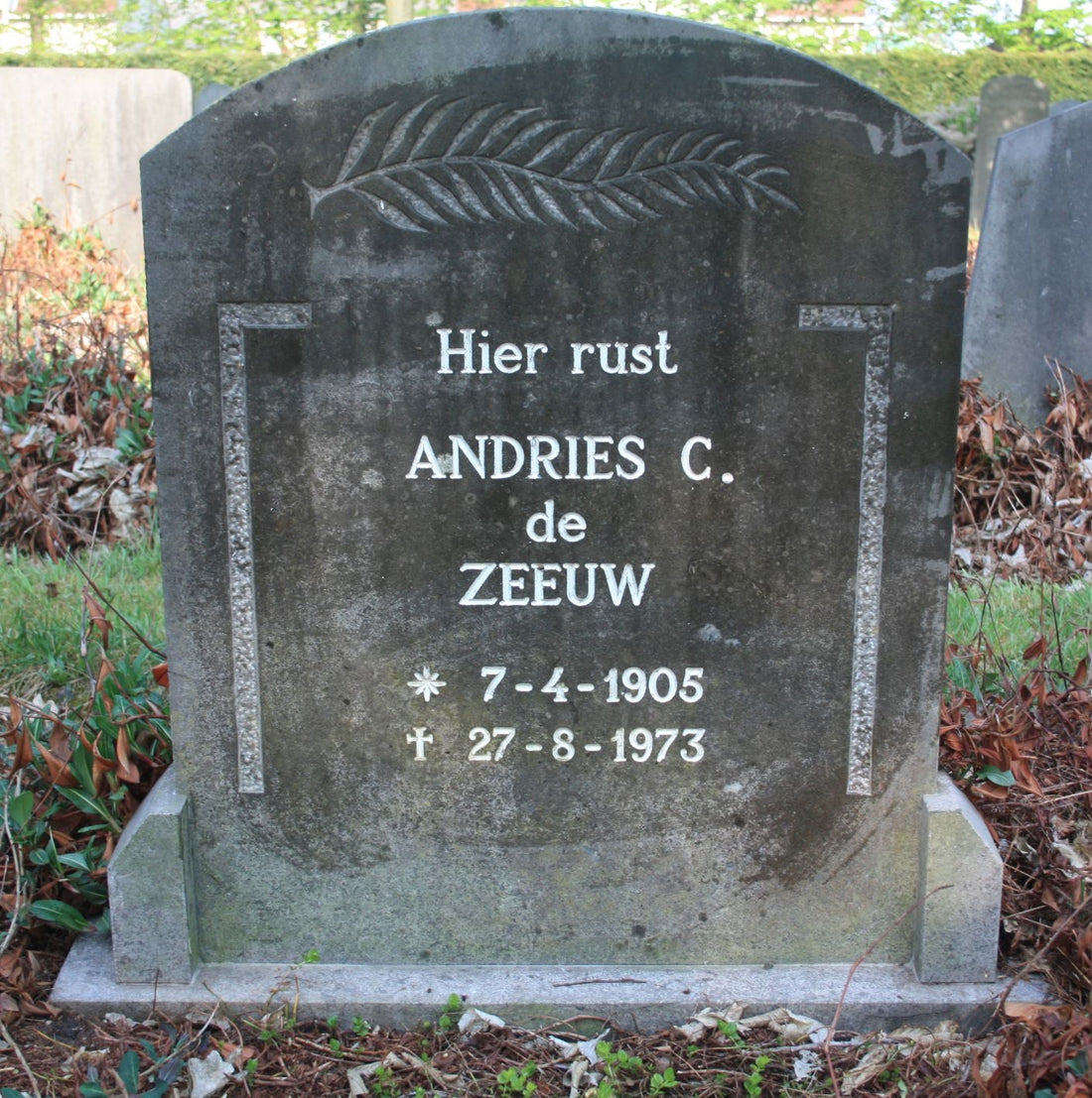 Het graf van Andries Cornelis de Zeeuw