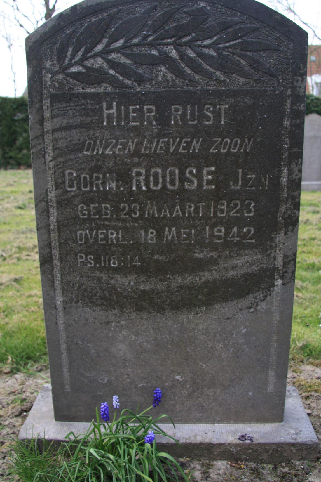 Het graf van Cornelis Roose