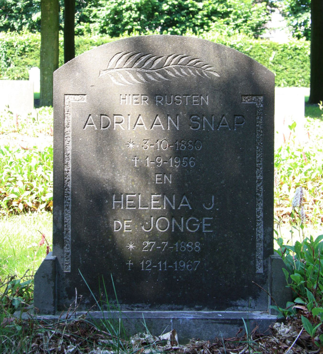 Het graf van Adriaan Snap