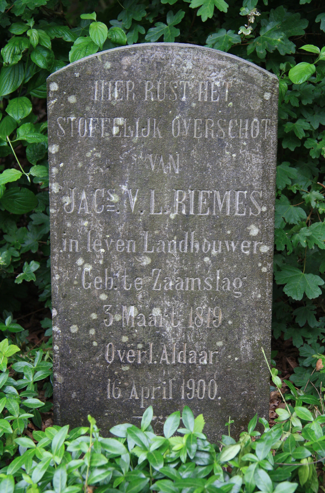 Het graf van Jacobus van Riemens van Laare