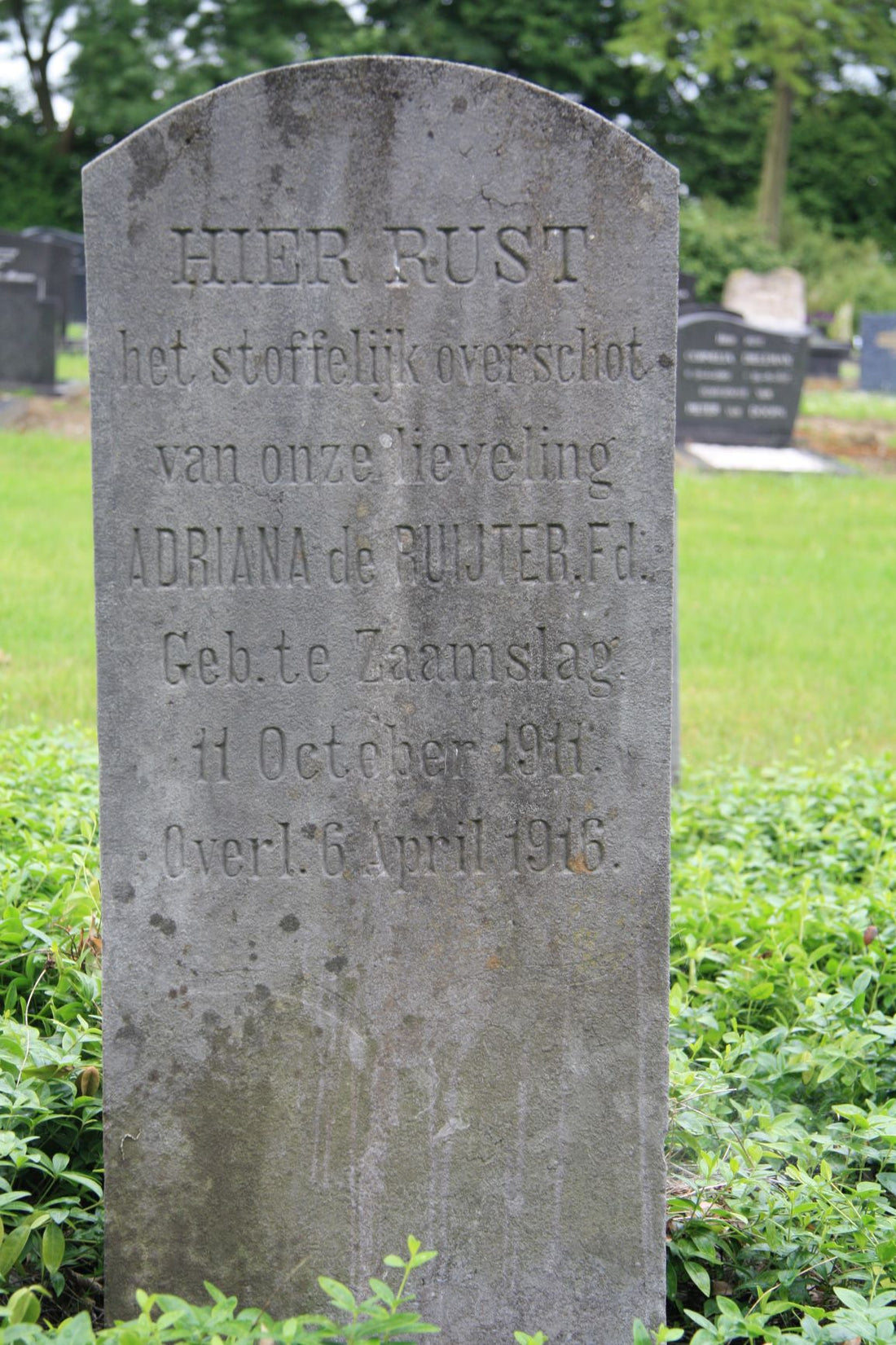 Het graf van Adriana de Ruijter