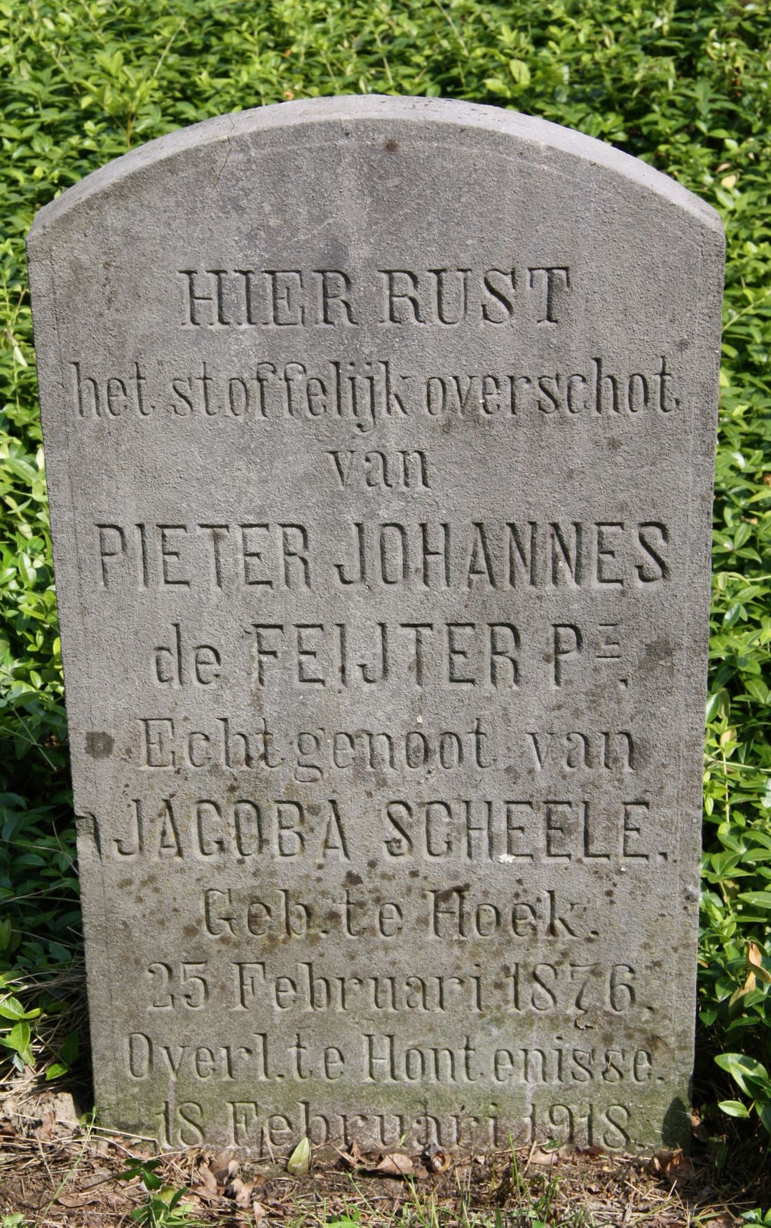 Het graf van Pieter Johannes de Feijter