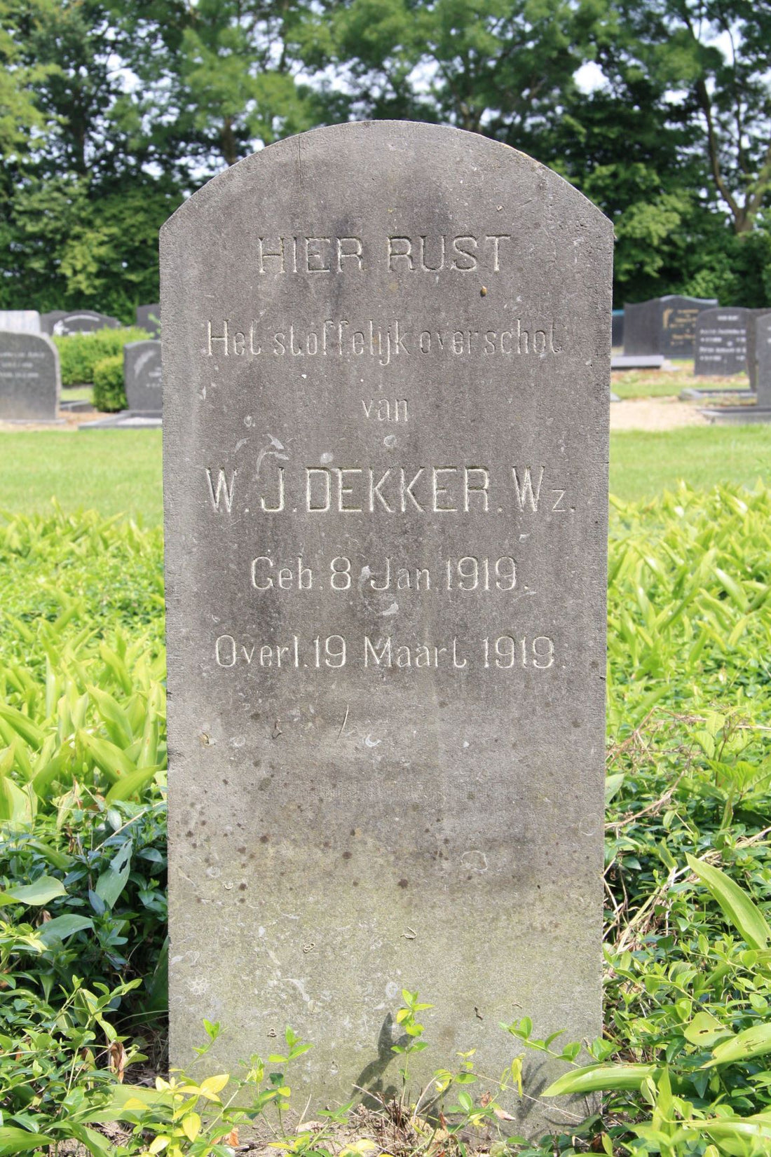 Het graf van Willem Jan Dekker