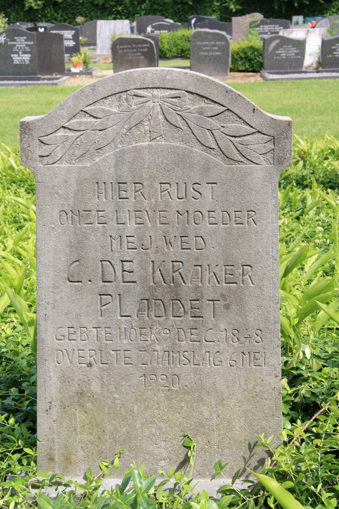 Het graf van Catharina Cornelia Pladdet
