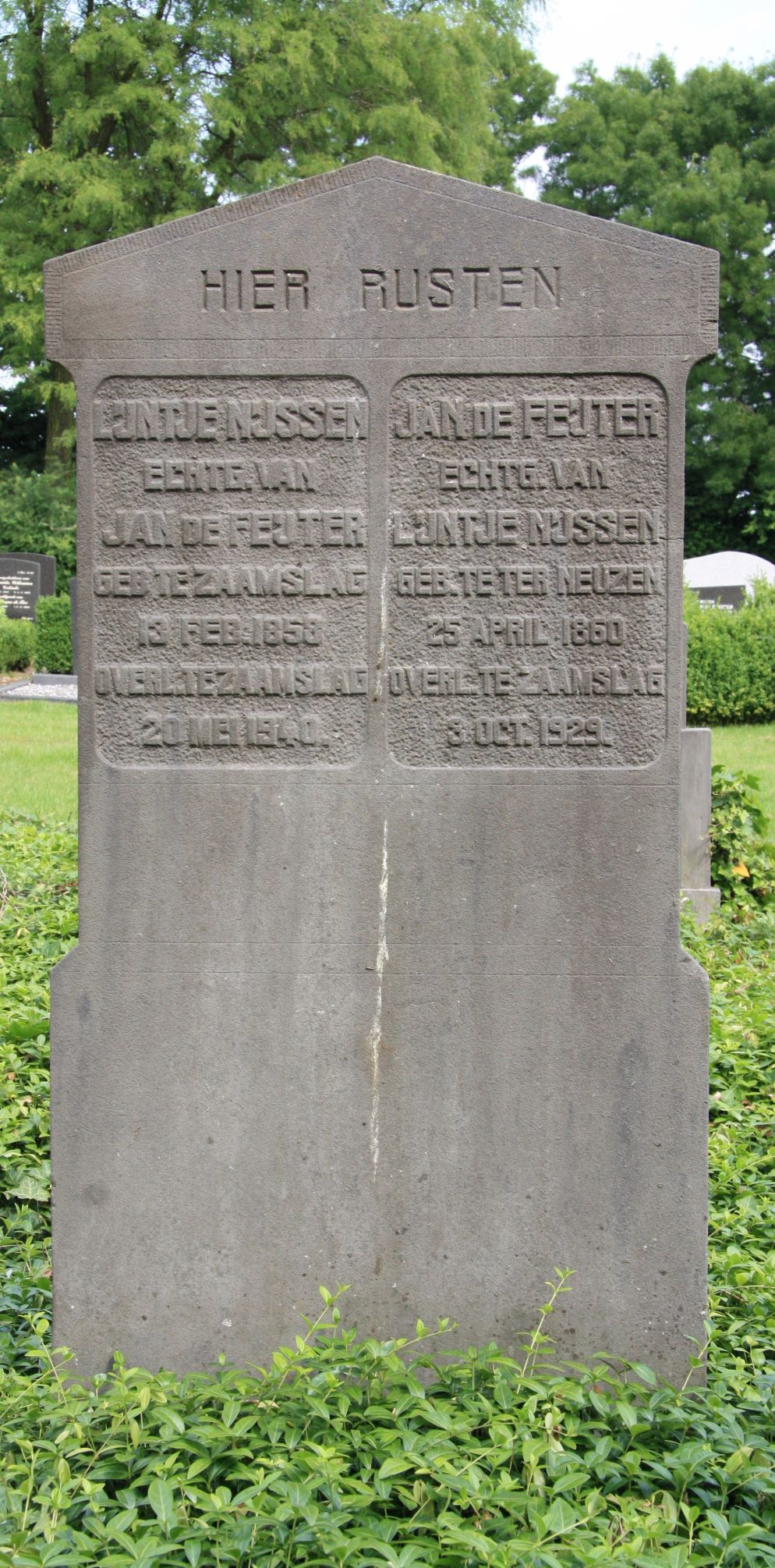 Het graf van Jan de Feijter