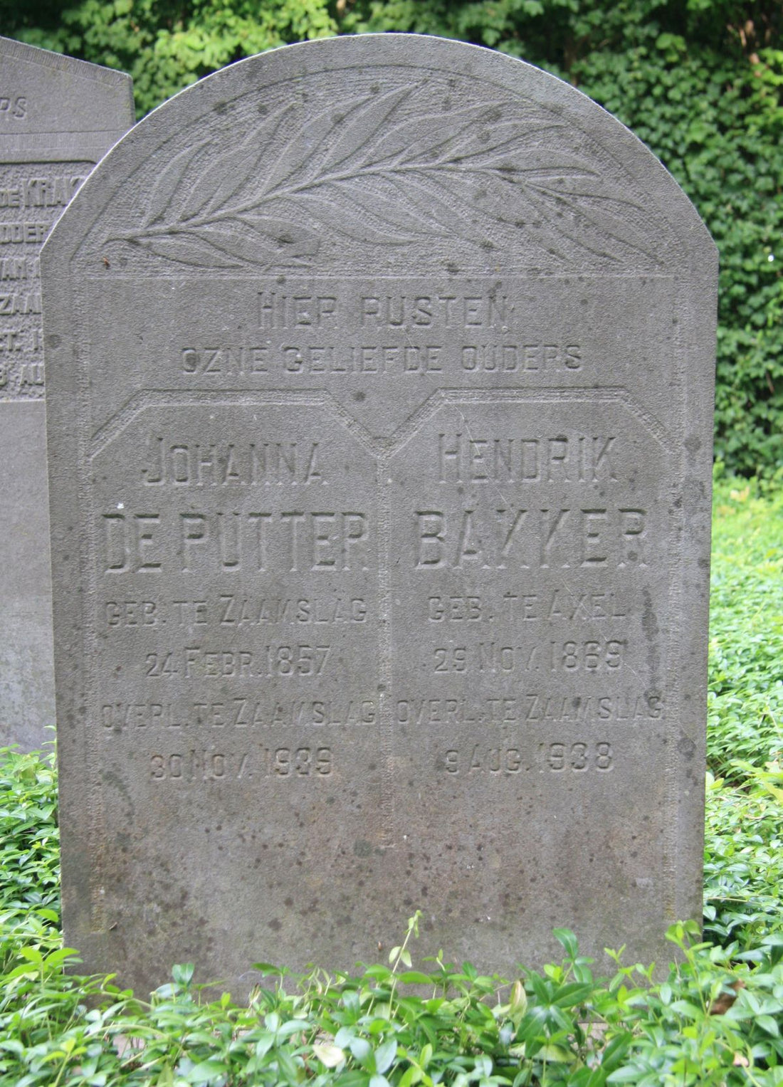 Het graf van Johanna de Putter