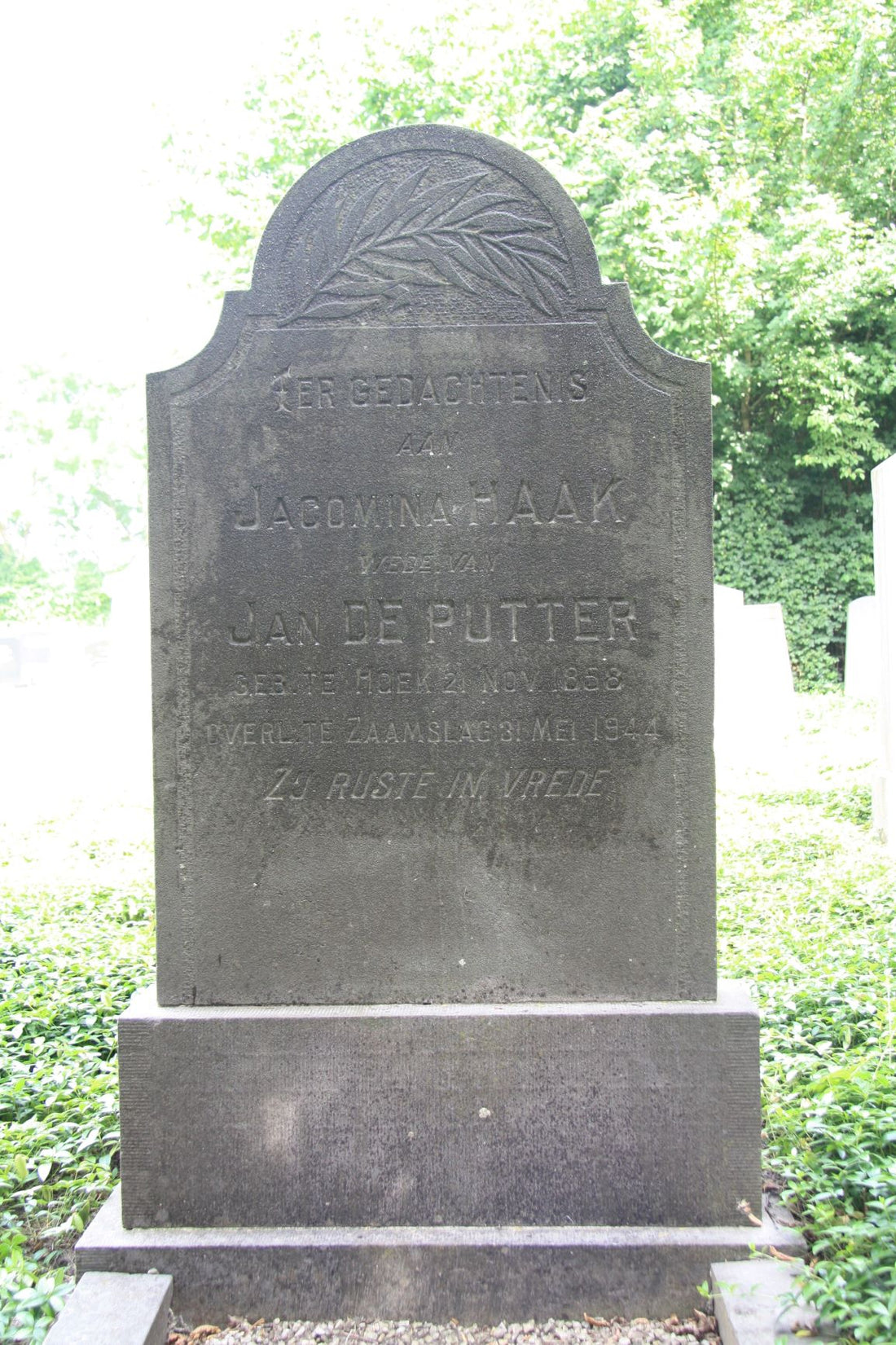 Het graf van Jacomina Haak