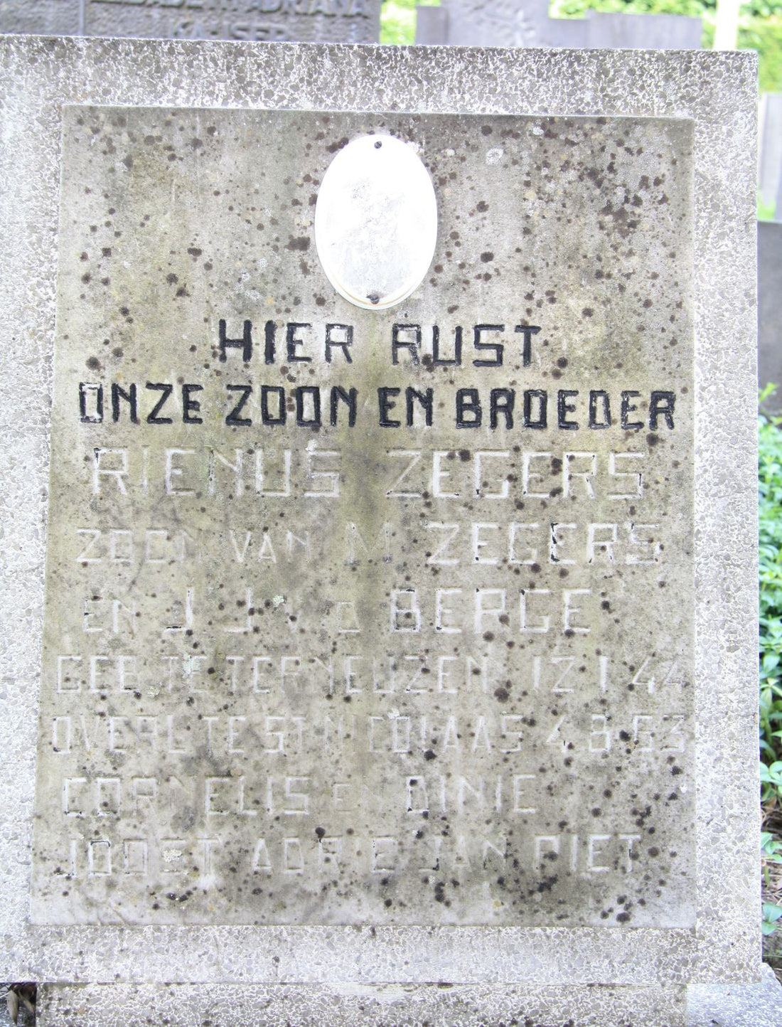 Het graf van Marinus Zegers