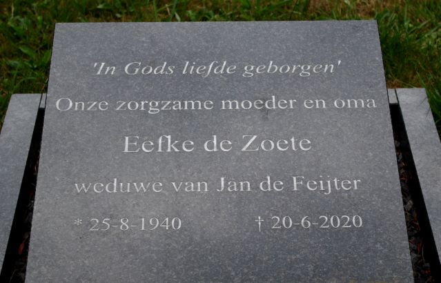Het graf van Eefke Zoete